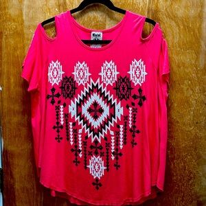 Women’s Bright Pink Sequin Western Shirt